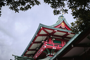 Detail of a Traditional Wooden Building in Japan