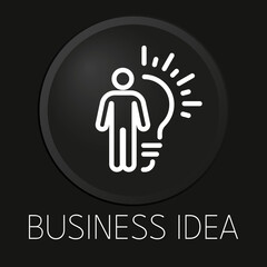 Business idea minimal vector line icon on 3D button isolated on black background. Premium Vector.