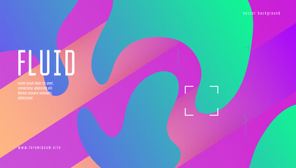 Obraz premium Neon Shape. Rainbow Banner. Spectrum Magazine. Wave Landing Page. Digital Element. Bright Page. Pink Graphic Background. Flow Geometric Layout. Violet Neon Shape