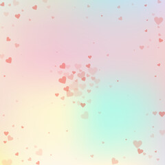 Red heart love confettis. Valentine's day explosio