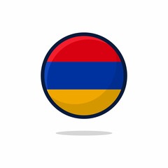  Armenia Flag Icon.  Armenia Flag flat style isolated on a white background - stock vector.