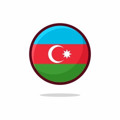 Azerbaijan Flag Icon.  Azerbaijan Flag flat style isolated on a white background - stock vector.