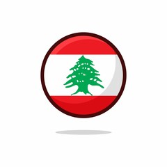 Lebanon Flag Icon. Lebanon Flag flat style isolated on a white background - stock vector.