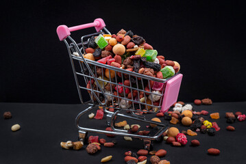 Dried fruits in a basket