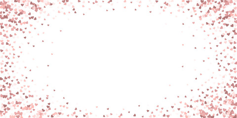 Pink heart love confettis. Valentine's day vignett