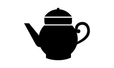 black teapot silhouette vector