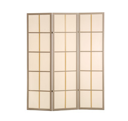 Stylish folding screen on white background