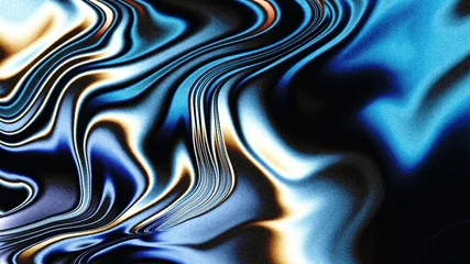 Rolgordijnen zonder boren Dark Holographic Rainbow Holo Swirl Background © ProjectPixels