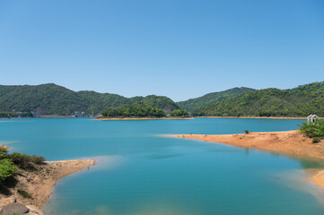 Beautiful natural scenery of mountains and lake