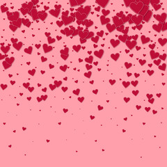 Red heart love confettis. Valentine's day gradient