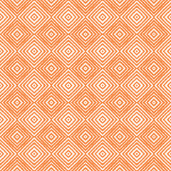 Arabesque hand drawn pattern. Orange symmetrical