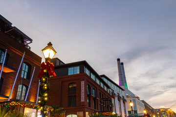 Christmas Decorations at The Historic Waterfront, Savannah, Georgia, USA