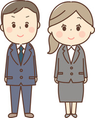 スーツ姿の男女