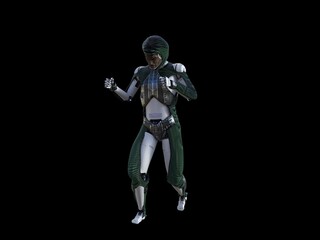 Fototapeta premium humanoid lizard robot.Futuristic robot with humanoid figure 3D illustration