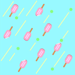 lindo patrón de paletas de helado, colores pasteles