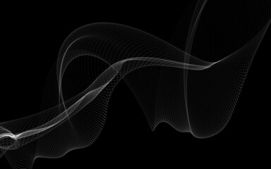 Dark abstract background with a glowing abstract waves