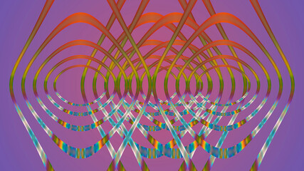 Abstract gradient pink background with multicolored lines.