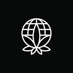 monoline logo, a combination of the earth logo and hemp, the earth represents the international word