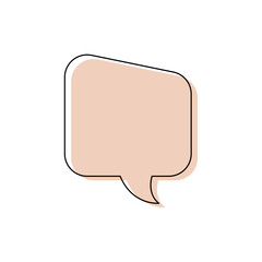 Modern speech bubble frame for comic text isolated white background. Empty outline bubble for speech text. Dialog empty cloud, cartoon box.