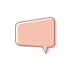 Modern speech bubble frame for comic text isolated white background. Empty outline bubble for speech text. Dialog empty cloud, cartoon box.