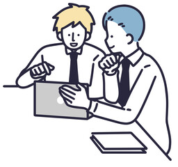 ビジネスチーム 会社員男性　シンプルイラスト