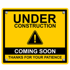 Obraz premium Under Construction, sign and board vector