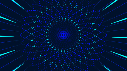 Futuristic Neon Blue Light Mandala Background