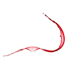 Isolated Red wine splash on white background.