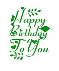 Fototapeta premium Happy birthday green letter celebration white back ground
