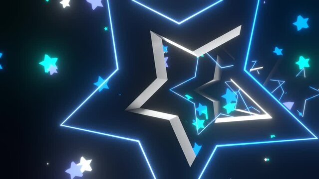 VJ 星 ポップ トンネル ネオン カラフル 青 [ループ対応] [別Verあり]