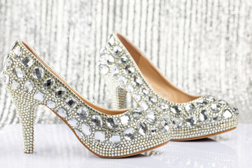 Beautiful crystal heels for ladies