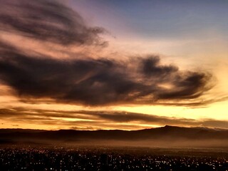 sunset in the mountains