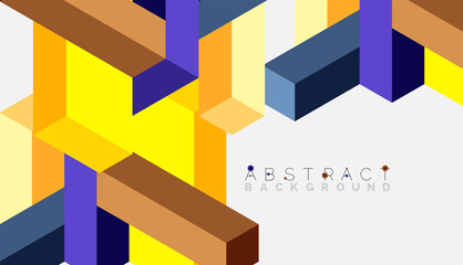 Abstract background. 3d cubes, cubic elements and blocks. Techno or business concept for wallpaper, banner, background, landing page