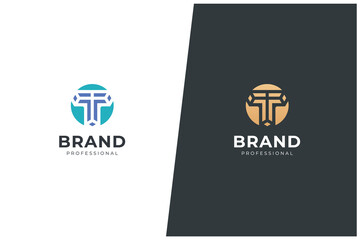 T Letter Vector Monogram Logo Concept Design	
