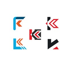 k Letter arrow Template Vector concept design
