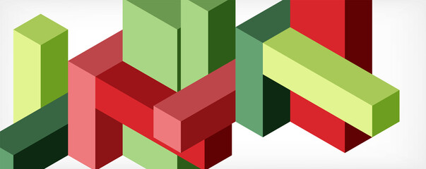 Abstract background. 3d cubes, cubic elements and blocks. Techno or business concept for wallpaper, banner, background, landing page