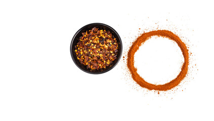 Paprika powder and crushed red chillies - Dried red pepper