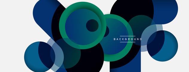 Vector round shapes circles minimal geometric background. Vector illustration for wallpaper banner background or landing page