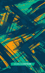 Seamless grunge pattern with abstract texture for t-shirts, race car livery, car vinyl stickers, etc. Vector background.