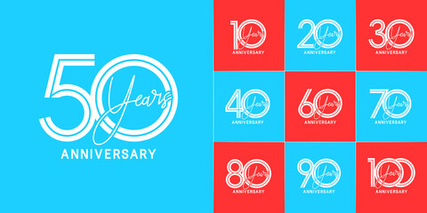 set of anniversary premium collection white color can be use for celebration event