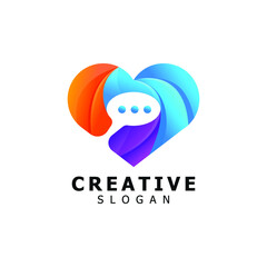 Love Chatting Creative colorful logo design