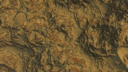 3d render of abstract planet surface with high detailed relief