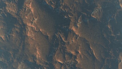 3d render of abstract planet surface with high detailed relief