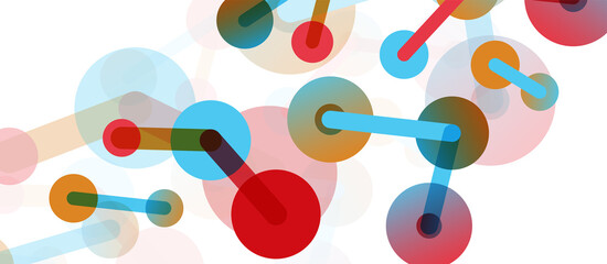 Abstract background. Round dots connected by lines. Trendy techno business template for wallpaper, banner, background or landing