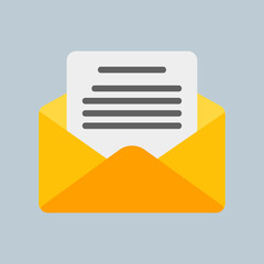 Email icon in flat style, use for website mobile app presentation