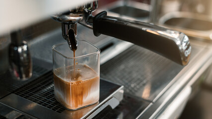 fresh cup of coffee on table