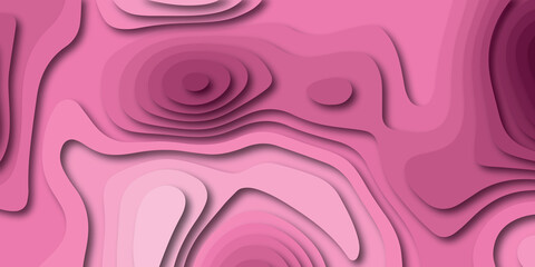 Abstract Modern Background with Wave Style and Pink Cream Pastel Color Papercut Vector Background. Abstract paper cut slime background. Banner with 3D abstract background with pink paper cut waves.