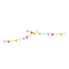 Obraz premium Happy birthday party, birthday party, colorful party flags, flat vector illustration and icons