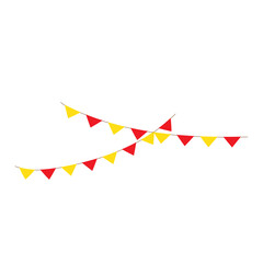 Happy birthday party, birthday party, colorful party flags, flat vector illustration and icons