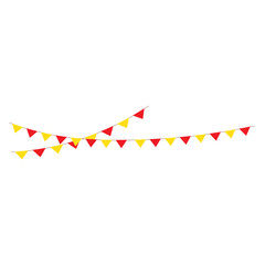 Fototapeta premium Happy birthday party, birthday party, colorful party flags, flat vector illustration and icons